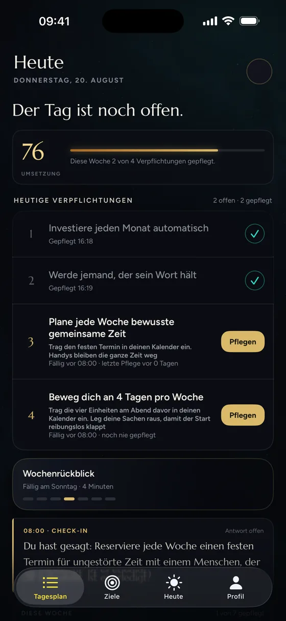 Operator Ansicht mit anstehender, abdriftender und erledigter Arbeit.