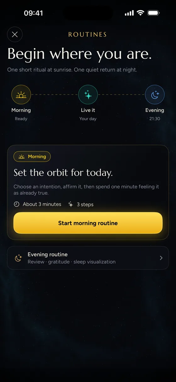 Morning and evening routines with reminders.